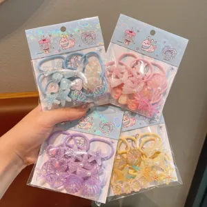 Kids Cute Cartoon Animal Hair Ties Resin Bow Hair Bands Elastic Rubber Hair Accessories For Children Baby Girls