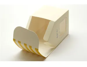 Ins style house shaped gift box with stripe roof and window for bakery packaging party favors.
