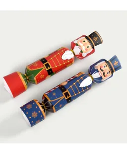 Christmas nutcracker paper candy boxes festive gift wrapping set red and blue designs