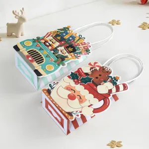 Natale mini sacchetti regalo 3D sacchetti di carta decorativi per feste e piccoli omaggi