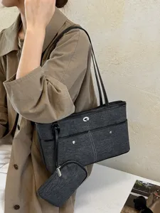 Sac bandoulière minimaliste en denim de style coréen sac de sous-bras décontracté pour femme