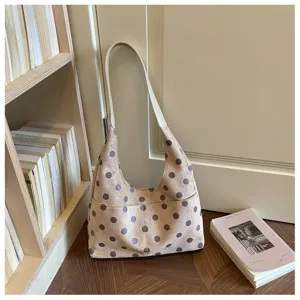 Casual versatile polka dot underarm shoulder bag simple textured handbag for women