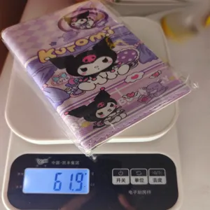 Schattige Kuromi cartoon paspoorthouder paarse reisdocumenten hoes voor dagelijks