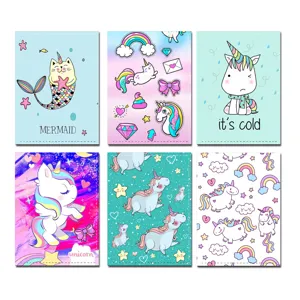 Unicorn Cartoon PU Leather Passport Holder Travel Document Organizer Cute Student Passport Cover