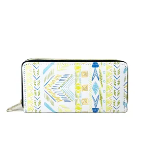 Ethnic Bohemian Long Zipper Wallet Fashion Abstract Geometric Print Clutch Purse Daily Handbag
