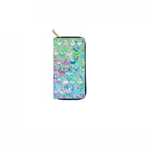 Bunte gemusterte lange Geldbörse mit Reißverschluss, schickes Mosaik-Design für den Alltag.