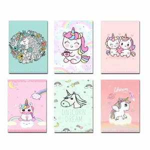 Unicorn Cartoon PU Leather Passport Holder Travel Document Organizer Cute Print Passport Cover For Women Men