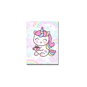 Cute cartoon unicorn PU leather passport holder case for student travel document protection
