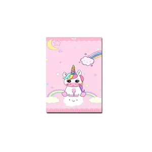 Cute cartoon unicorn passport holder PU leather cover student ID card protector pink cute case