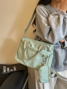 Sac bandoulière en toile décontracté style coréen avec petit porte-monnaie, sac à main mode.