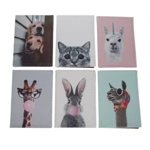 Cute Animal Printed PU Leather Passport Holder Travel Card Organizer Portable Waterproof ID Document Holder For Women Men