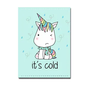 Cute unicorn PU leather passport holder case document protector travel organizer mint green