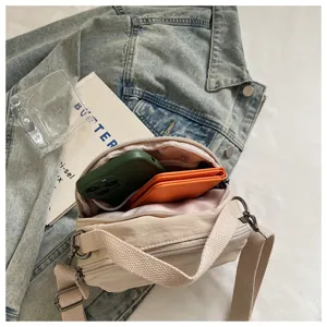 Lightweight nylon crossbody shoulder bag for women casual daily use with multi-compartments.