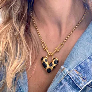 Stainless steel heart pendant necklace for women trendy fashion jewelry everyday wear style