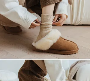 Calzini medi a treccia in misto lana da donna, perfetti per il calore di autunno e inverno.