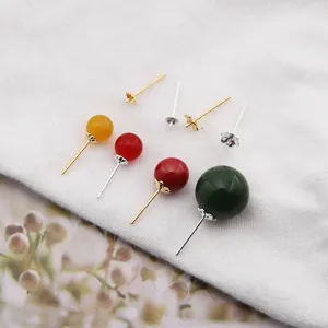 S925 Sterling Silver DIY Pearl Earring Pins Blank Findings Jewelry Craft Accessories