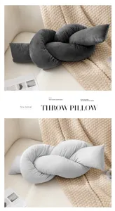 Nordic style decorative knot throw pillow made of soft Dutch velvet for living room sofa decor