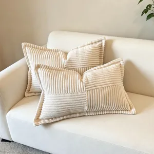 Minimalistisch Einfarbig Cord Zierkissenbezug Dekorativ Quadratisch Kissenbezug Für Wohnzimmer Sofa Heimdekoration