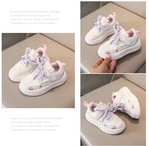 Kids casual sports shoes with cute whale print, soft sole and pink accents for daily wear.