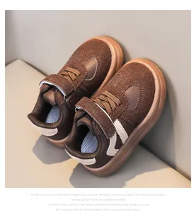 Children casual sports shoes brown sneakers boys girls breathable skate shoes daily wear