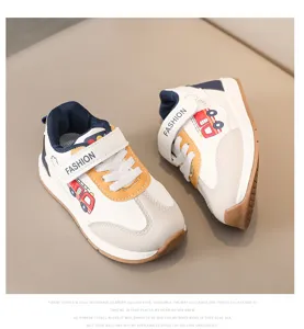 Παιδικά αθλητικά παπούτσια άνοιξη δέρμα sneakers μαλακή σόλα running λεπτομέρειες