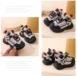 Atmungsaktive Mesh Kinderschuhe mit rutschfester Sohle und buntem Design im Detail.