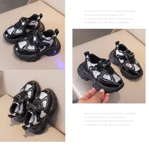 Kids light-up sports sneakers breathable mesh soft sole running shoes casual toddler shoes detail