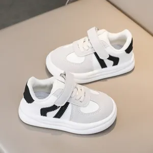 Childrens casual sneakers toddlers spring breathable board shoes close up detail view