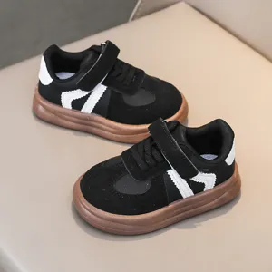 Kids casual sneakers children spring breathable board shoes black white retro comfortable footwear