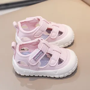 Toddler summer pink sandals breathable mesh anti-collision kids casual shoes footwear