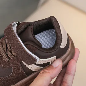 Kids casual sneakers detail shot brown breathable non-slip sports shoes for boys girls