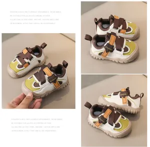 Peuter loop schoenen voor kinderen, ademende zachte zool sneakers met handige klittenband.