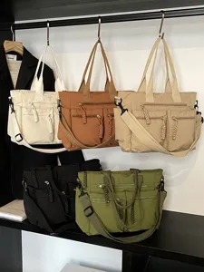 Korean style nylon shoulder bag multi-pocket casual crossbody tote bag for women main display