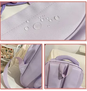Helllila Studenten Rucksack mit wasserdichtem Stoff, grosse Kapazitaet Freizeit Daypack.