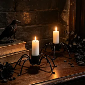 Creative iron spider candle holder metal gothic Halloween decor table candlestick