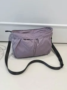 Dames Casual Effen Kleur Schoudertas Mode Veelzijdige Stof Messenger Bag Dagelijkse Reistas
