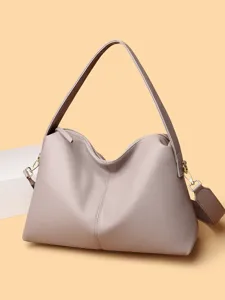 Stylish women shoulder bag large capacity tote handbag casual daily faux leather hobo purse