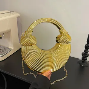 Crossborder Fashion Acrylic Women Handbag Trendy Knot Design Chain Shoulder Bag Daily Chic Top Handle Purse