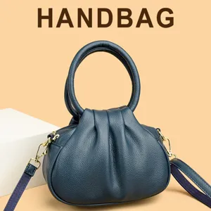 Elegante plissierte Wolke Handtasche für Damen, modische Umhängetasche mit rundem Griff.