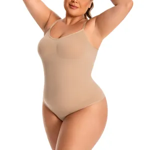 Plus size seamless nude bodysuit shapewear for women tummy control slim waist body shaper