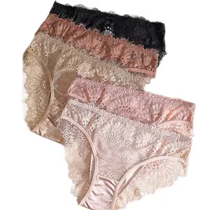 Women sexy lace panties breathable comfortable multi-color intimate daily underwear briefs
