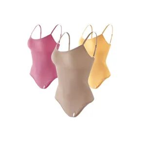 Seamless shapewear bodysuit for women, tummy control slimming shapewear in multiple colors.