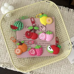 Set di portachiavi di frutta carini ciondolo in silicone per borse e chiavi auto