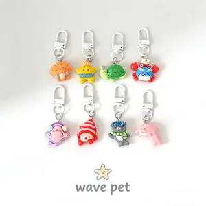 8-piece cute ocean animal keychains, cartoon sea life bag pendants for kids gifts