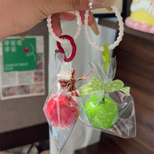 Lindo llavero de manzana bolso encanto regalo dopamina para amigos parejas uso diario.