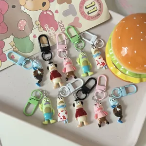 Cute cartoon funny fish keychain, quirky resin backpack charm and accessory for friends.