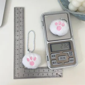 Pluizige kattenpoot sleutelhanger schattige pluche tas hanger cadeau voor vrouwen en meisjes