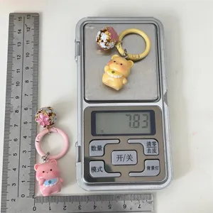 Carino Portachiavi Orsetto con Bavaglino 3D Campanello Cartone Animato Ciondolo Regalo