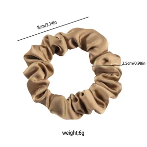 Satin hair scrunchie for women, elegant chic ponytail holder hair band, soft elastic hair accessories.