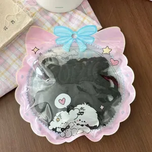 Cute black hair ties for kids elastic hair rubber bands in lovely pink cat shaped package